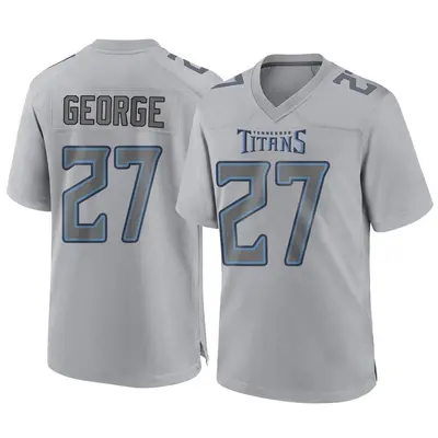 Men's Game Eddie George Tennessee Titans Gray Atmosphere Fashion Jersey