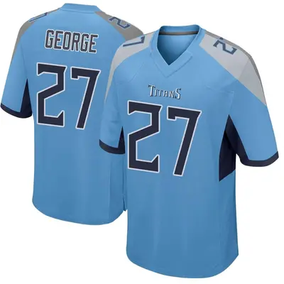 Men's Game Eddie George Tennessee Titans Light Blue Jersey