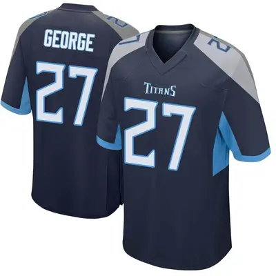 Men's Game Eddie George Tennessee Titans Navy Jersey