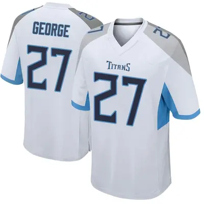 Men's Game Eddie George Tennessee Titans White Jersey