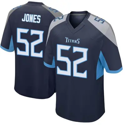 Men's Game Joe Jones Tennessee Titans Navy Jersey