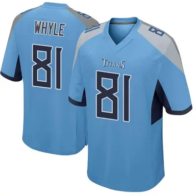 Men's Game Josh Whyle Tennessee Titans Light Blue Jersey