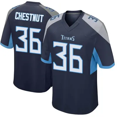 Men's Game Julius Chestnut Tennessee Titans Navy Jersey