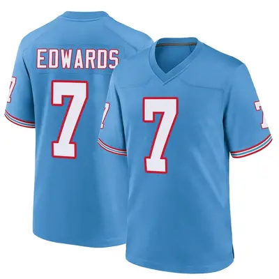 Men's Game Mike Edwards Tennessee Titans Light Blue Oilers Throwback Alternate Jersey