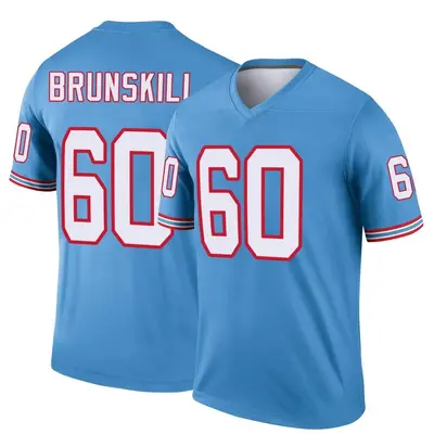 Men's Legend Daniel Brunskill Tennessee Titans Light Blue Oilers Throwback Jersey