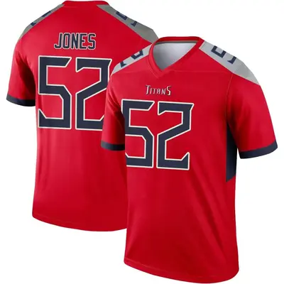 Men's Legend Joe Jones Tennessee Titans Red Inverted Jersey