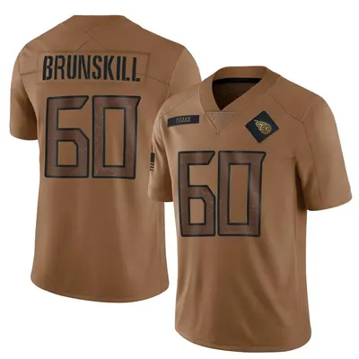 Men's Limited Daniel Brunskill Tennessee Titans Brown 2023 Salute To Service Jersey