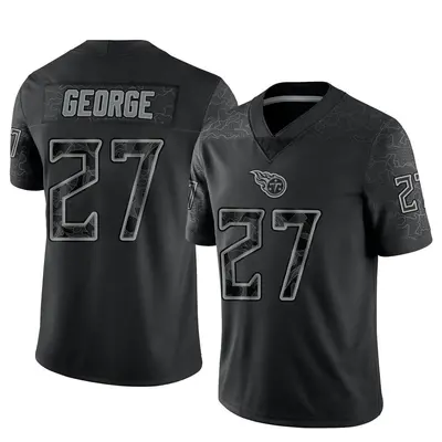 Men's Limited Eddie George Tennessee Titans Black Reflective Jersey