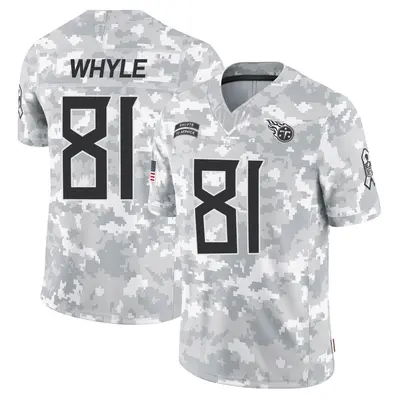 Men's Limited Josh Whyle Tennessee Titans Arctic Camo 2024 Salute to Service Jersey