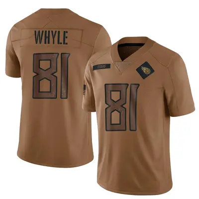 Men's Limited Josh Whyle Tennessee Titans Brown 2023 Salute To Service Jersey