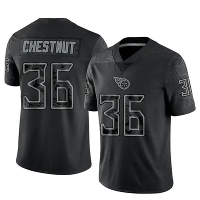 Men's Limited Julius Chestnut Tennessee Titans Black Reflective Jersey