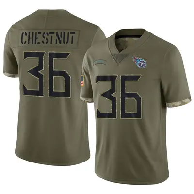 Men's Limited Julius Chestnut Tennessee Titans Olive 2022 Salute To Service Jersey