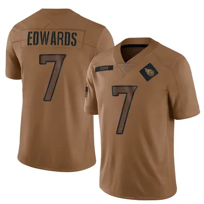 Men's Limited Mike Edwards Tennessee Titans Brown 2023 Salute To Service Jersey