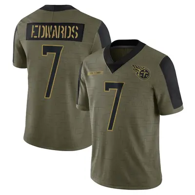 Men's Limited Mike Edwards Tennessee Titans Olive 2021 Salute To Service Jersey