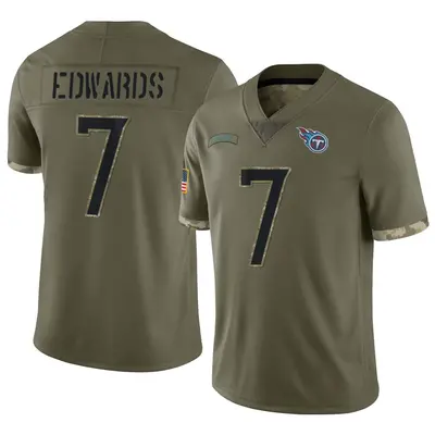 Men's Limited Mike Edwards Tennessee Titans Olive 2022 Salute To Service Jersey