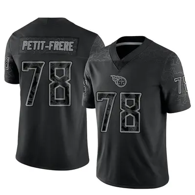 Men's Limited Nicholas Petit-Frere Tennessee Titans Black Reflective Jersey