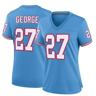 Women's Game Eddie George Tennessee Titans Light Blue Oilers Throwback Alternate Jersey