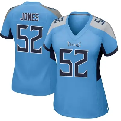 Women's Game Joe Jones Tennessee Titans Light Blue Jersey