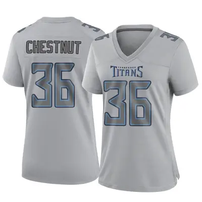 Women's Game Julius Chestnut Tennessee Titans Gray Atmosphere Fashion Jersey