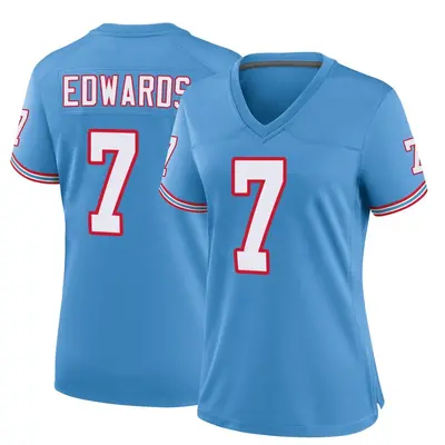 Women's Game Mike Edwards Tennessee Titans Light Blue Oilers Throwback Alternate Jersey