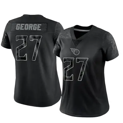 Women's Limited Eddie George Tennessee Titans Black Reflective Jersey