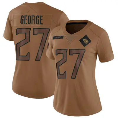 Women's Limited Eddie George Tennessee Titans Brown 2023 Salute To Service Jersey