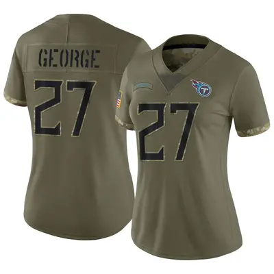 Women's Limited Eddie George Tennessee Titans Olive 2022 Salute To Service Jersey