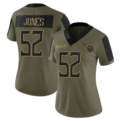 Women's Limited Joe Jones Tennessee Titans Olive 2021 Salute To Service Jersey