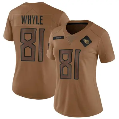 Women's Limited Josh Whyle Tennessee Titans Brown 2023 Salute To Service Jersey