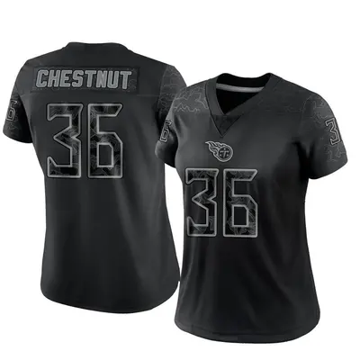 Women's Limited Julius Chestnut Tennessee Titans Black Reflective Jersey