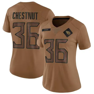 Women's Limited Julius Chestnut Tennessee Titans Brown 2023 Salute To Service Jersey