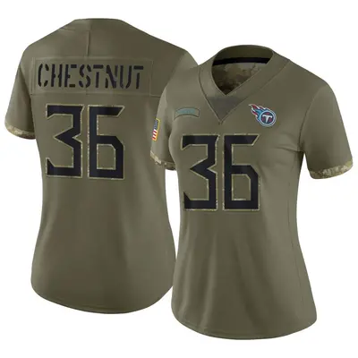 Women's Limited Julius Chestnut Tennessee Titans Olive 2022 Salute To Service Jersey