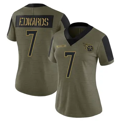 Women's Limited Mike Edwards Tennessee Titans Olive 2021 Salute To Service Jersey