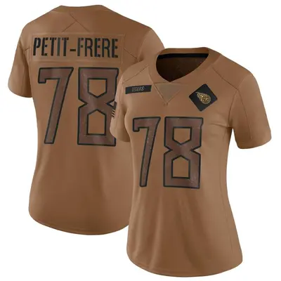 Women's Limited Nicholas Petit-Frere Tennessee Titans Brown 2023 Salute To Service Jersey