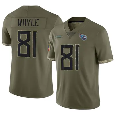 Youth Limited Josh Whyle Tennessee Titans Olive 2022 Salute To Service Jersey